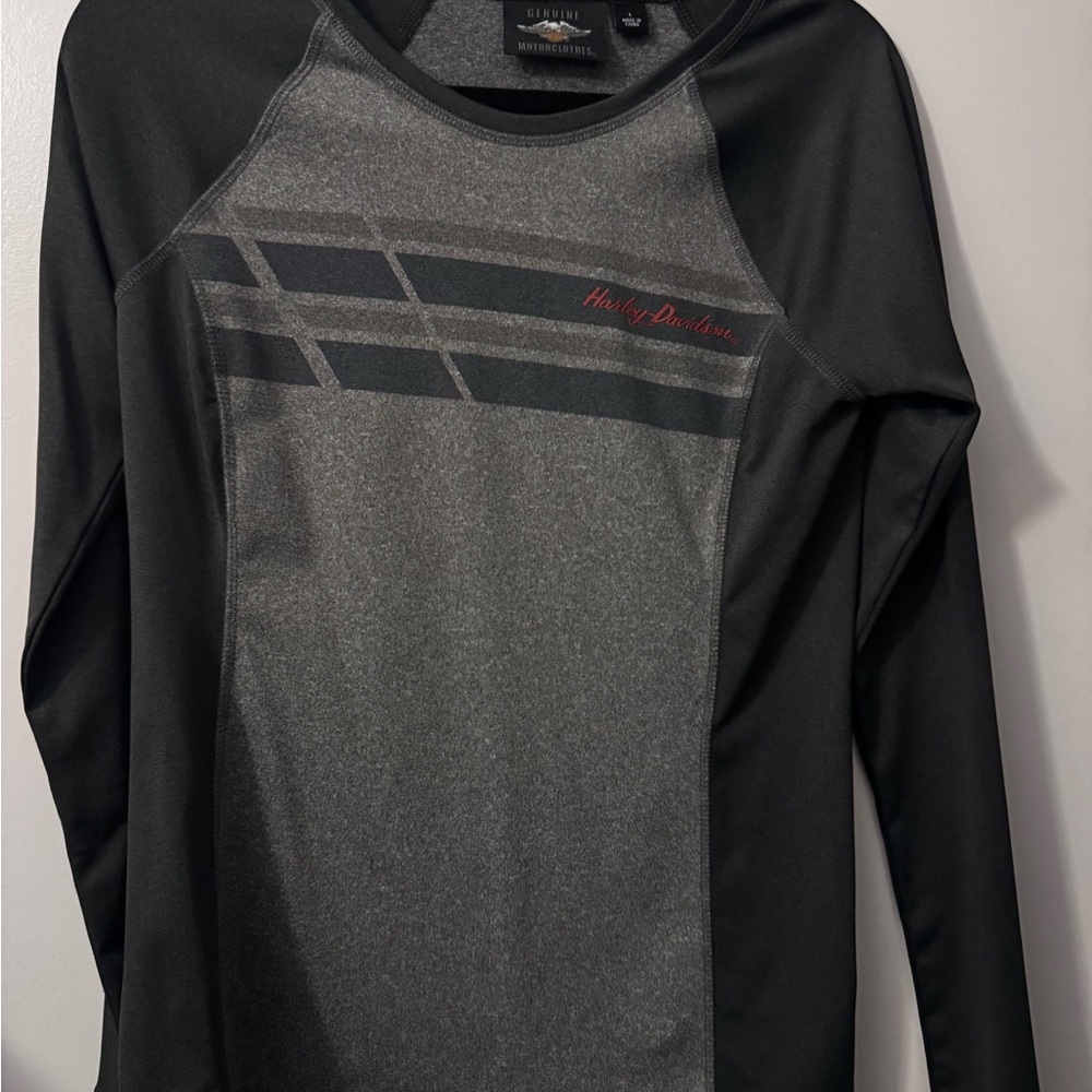 Harley-Davidson Gray and Black Graphic Tee